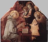Fra Filippo Lippi Famous Paintings - The Virgin Appears to St Bernard
